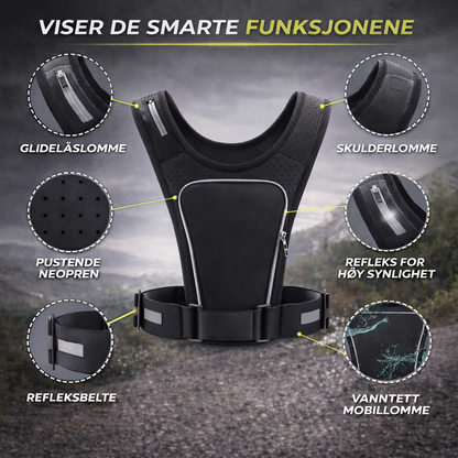 Løpevest med Vanntett Telefonlomme & Touch-Skjerm – Pustende Neopren