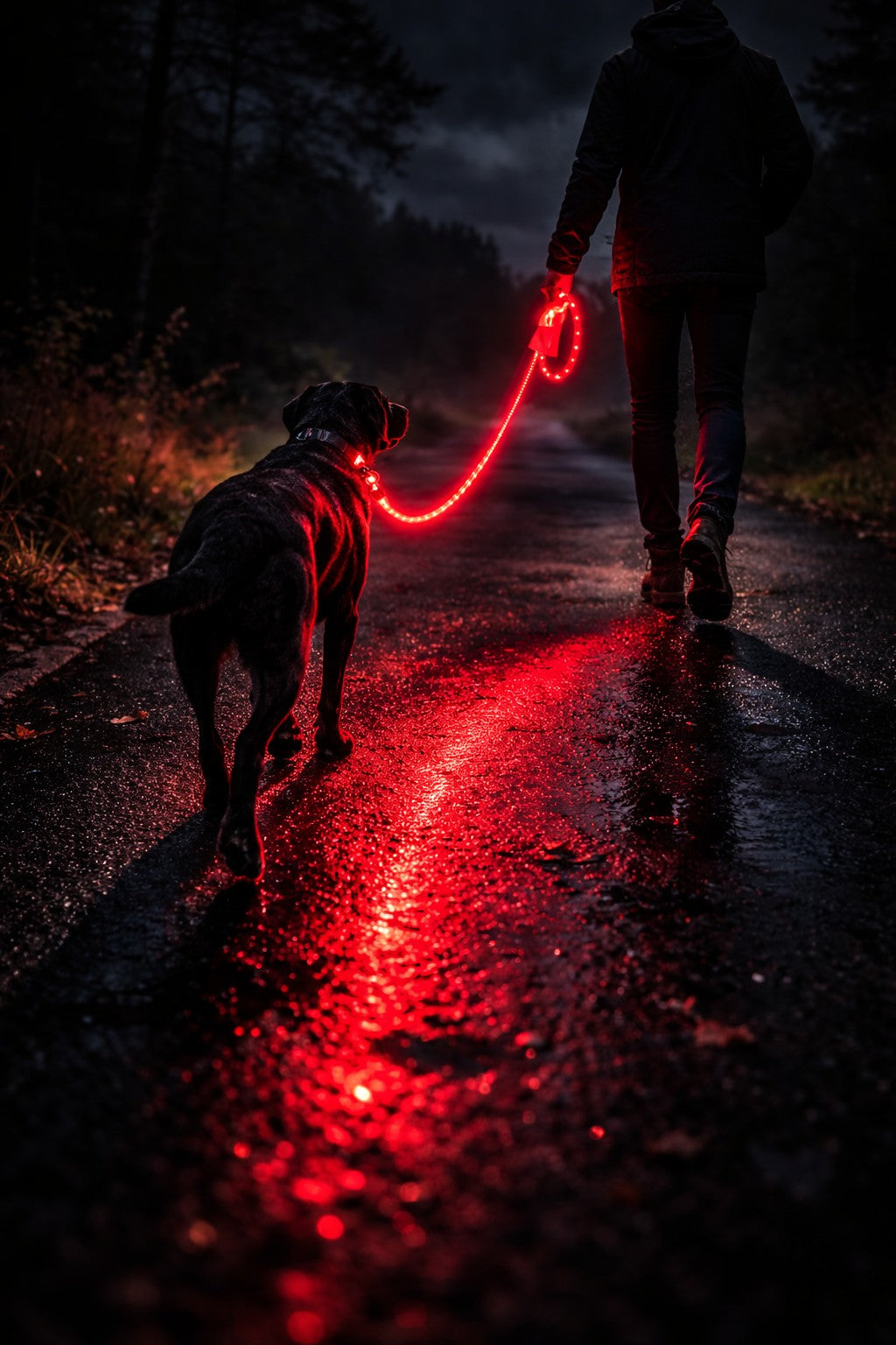 🔴 GlowDog LED Hundebånd – Se og bli sett 🌙🐕