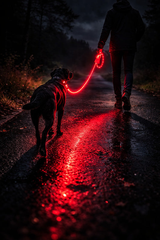 🔴 GlowDog LED Hundebånd – Se og bli sett 🌙🐕