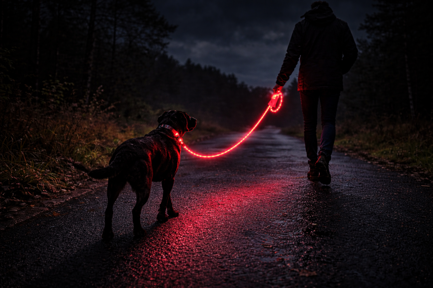 🔴 GlowDog LED Hundebånd – Se og bli sett 🌙🐕