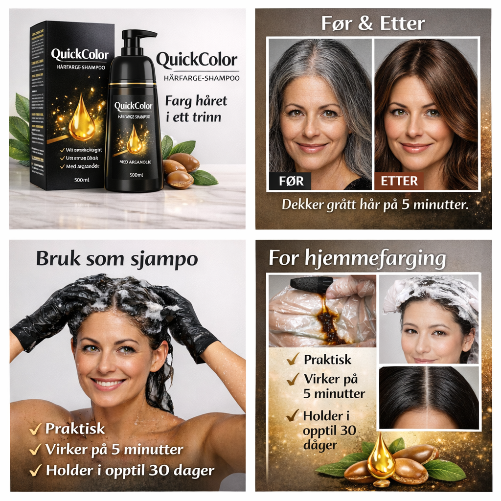 QuickColor – Hair Color Shampoo med Arganolje 🌿✨