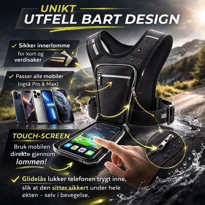 Løpevest med Vanntett Telefonlomme & Touch-Skjerm – Pustende Neopren